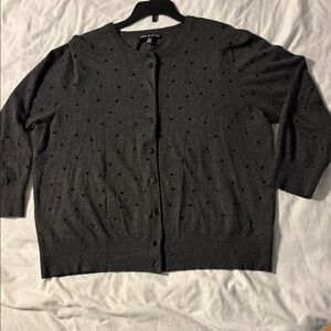 Cable & Gauge Gray Polka Dot Cardigan